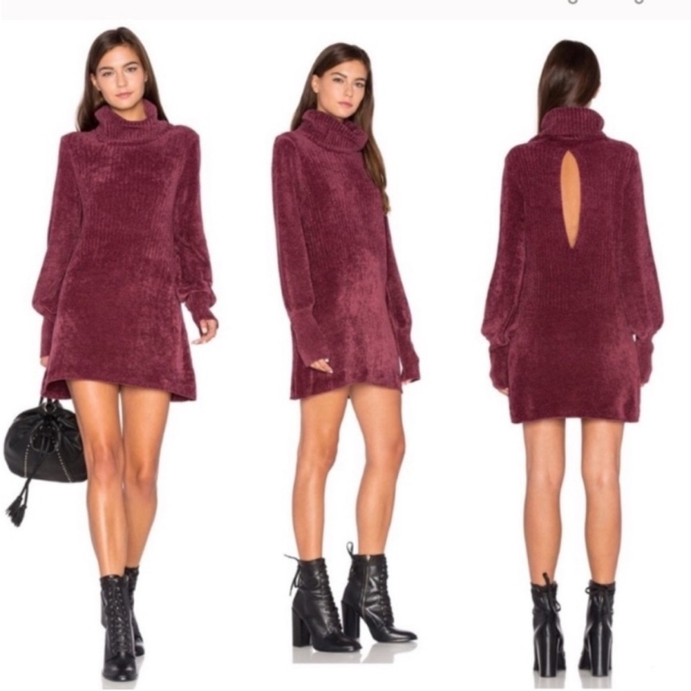 Free People Chenille New Moon Sweater Tunic Minidress